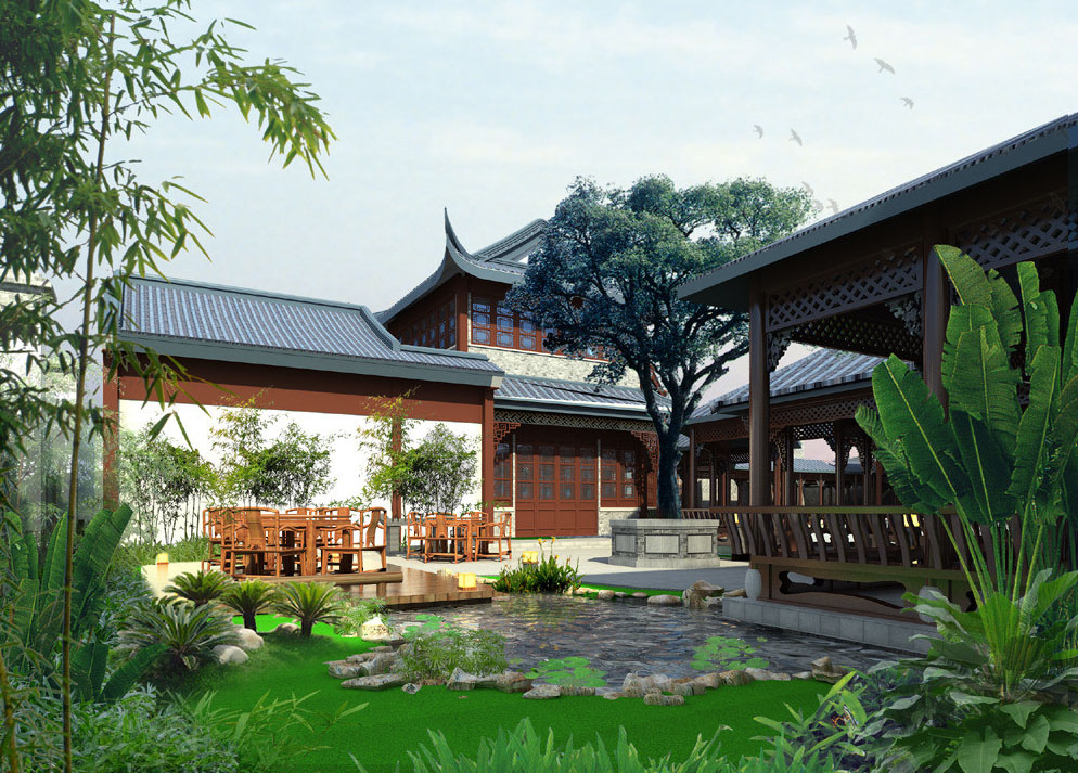中式设计别墅庭院 古朴清旷余韵幽深