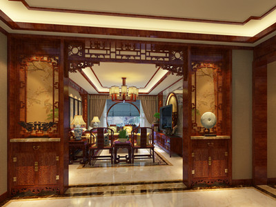  北京怀柔会所中式装修设计 携带贵族气质的田园古镜