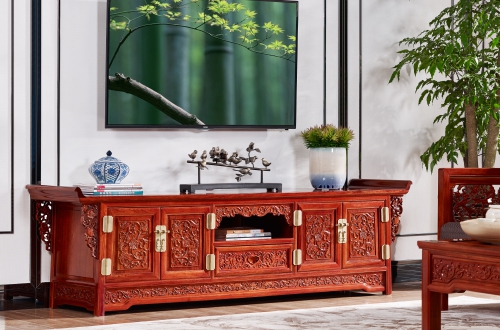 中式装修家居红木电视柜可以选择什么样式的