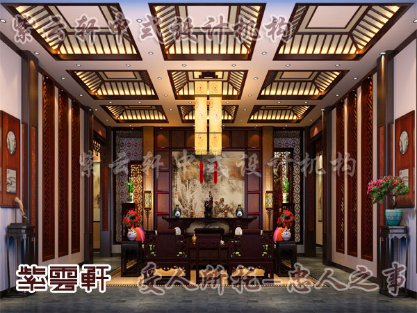 中式客厅装修风水色彩鲜艳明快的地毯赏心悦目