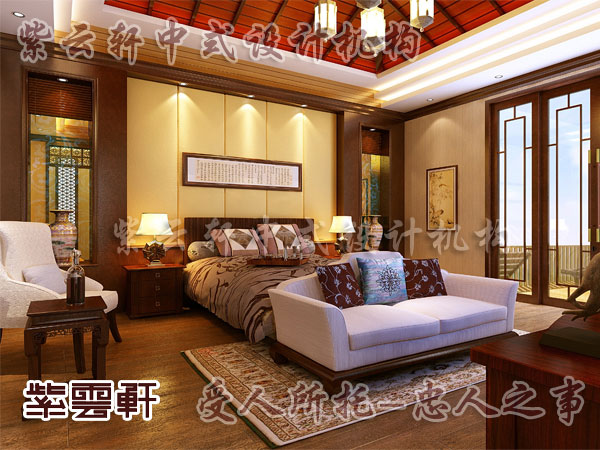 中式卧室装修风水增建物外观与主题和谐相亲