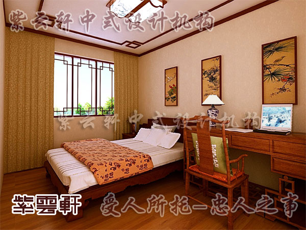 中式简约卧室设计触感柔细美的布贴吸音保温