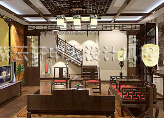 新四合院别墅中式古典装修设计案例北京紫庐四合院别墅