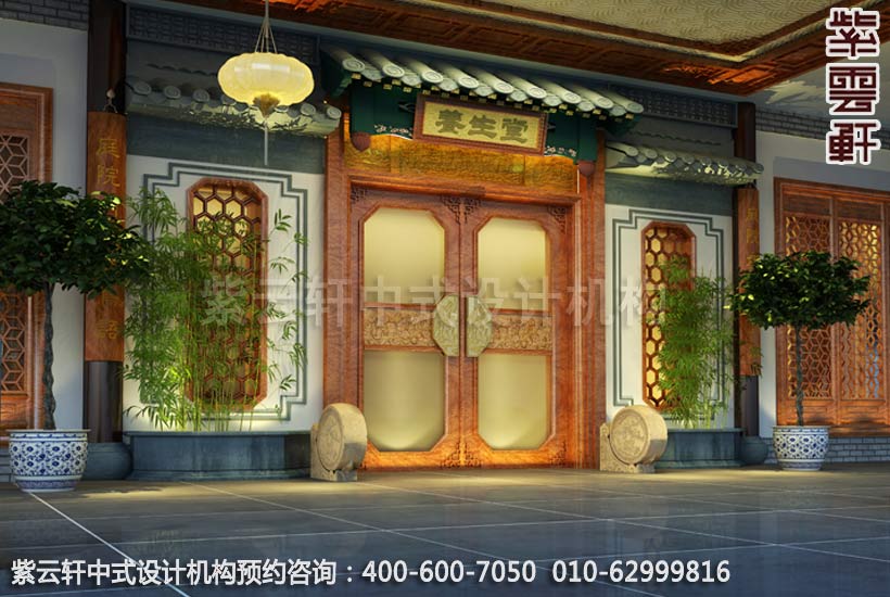现代中式装修家居采用古建筑民宅门饰艺术