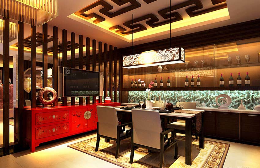 餐厅中式装修设计打造古典韵味沉稳就餐空间