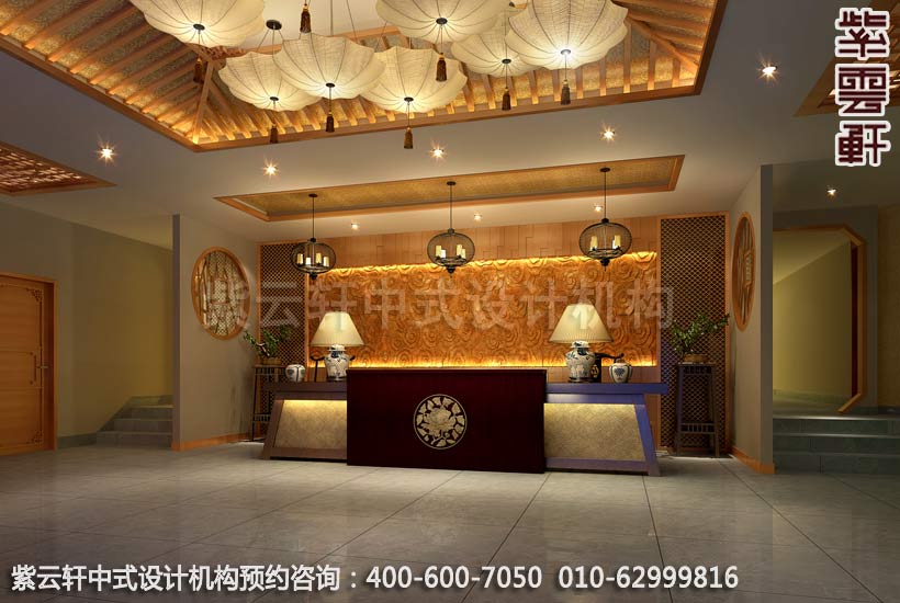 中式风格酒店遵循明清古典建筑的室内陈设