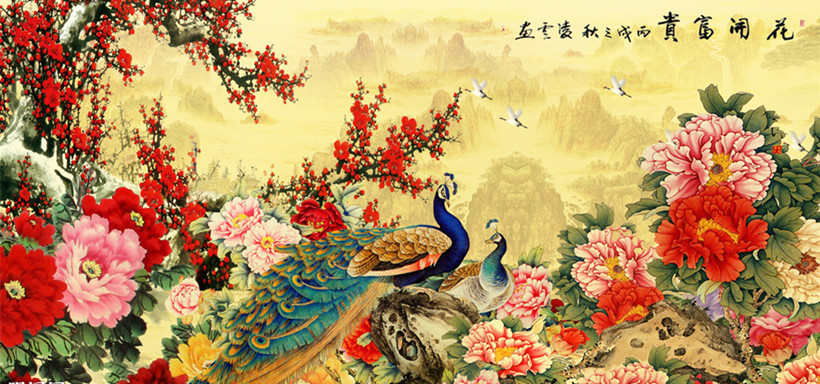 承载数千年牡丹文化在中式装修家居中盛开的花开富贵