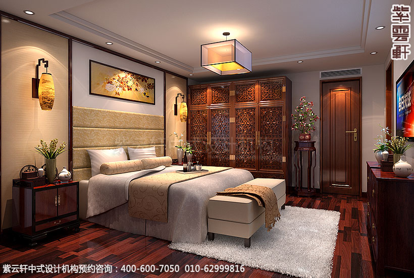 中式装修打造卧室理念是营造理性和宁静睡眠环境