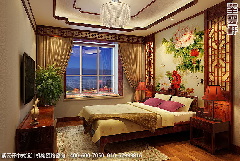 中式装修风格卧室从材料、色彩、灯光来布局