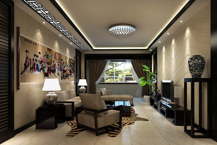 提供时尚优雅的四款中式客厅装修设计方案
