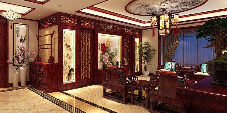 天津书画家古典中式装修设计精品住宅 知性的语言，柔情的空间