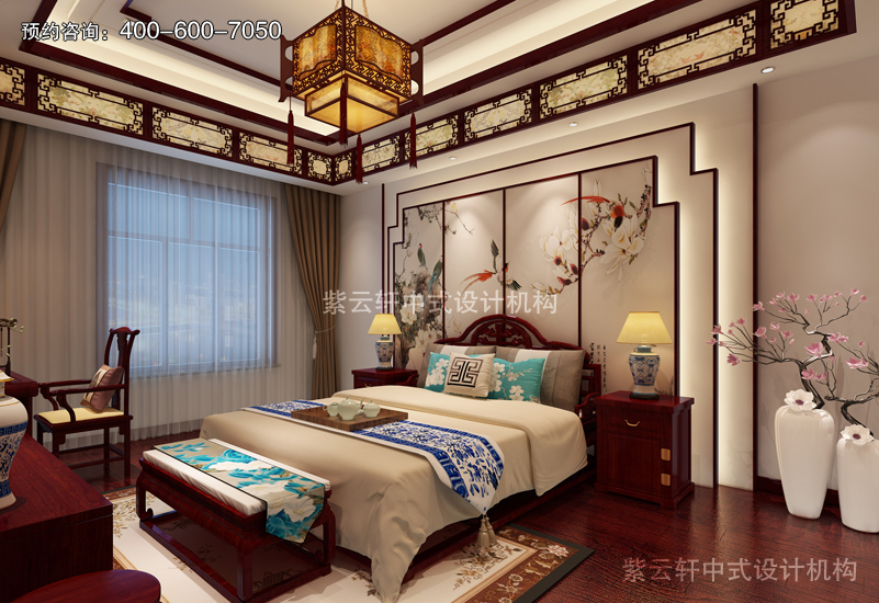 卧室-别墅复古中式装修效果图