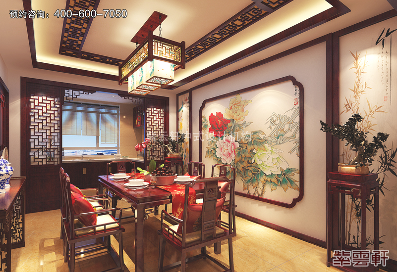 餐厅复古中式风格效果图