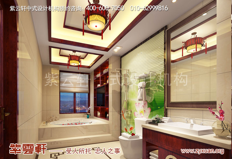古典风格装修作品图集-卫浴室中式装修效果图