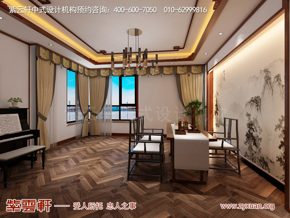 平层装修效果图茶室