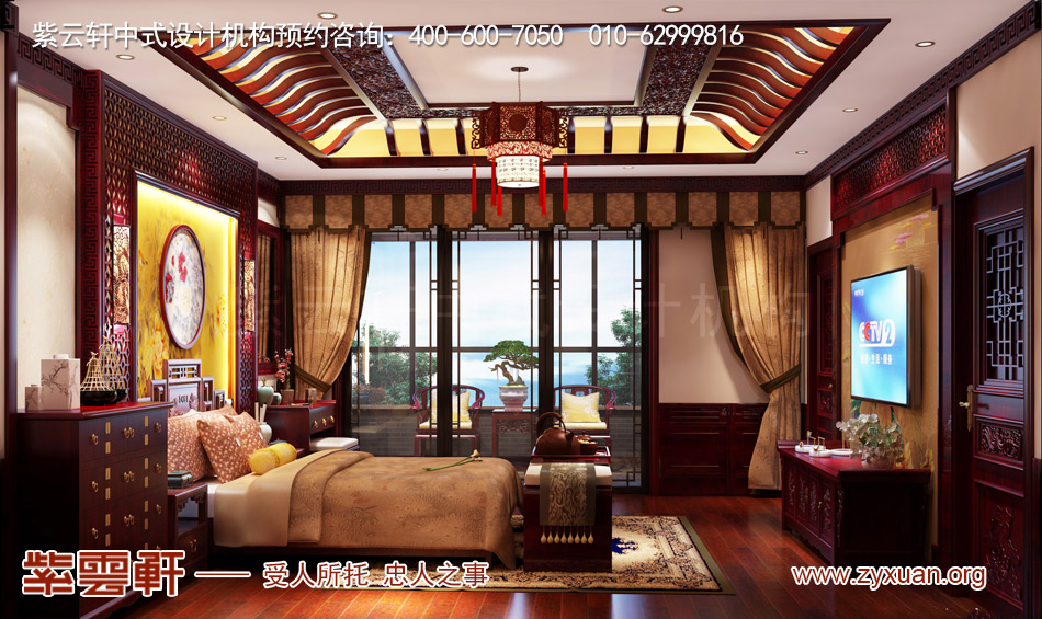 主卧现代中式风格效果图