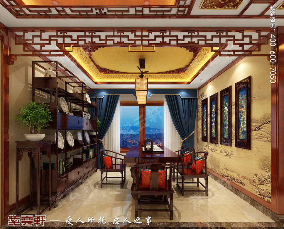 茶室简约古典中式装修图片