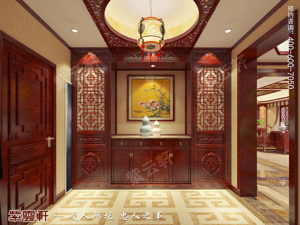 玄关简约中式装修效果图