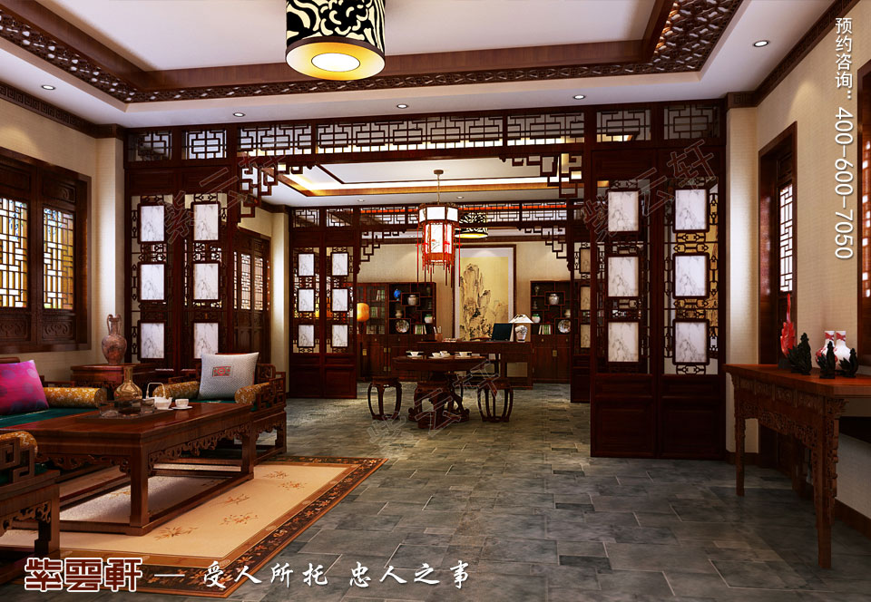 书房古典中式装修效果图