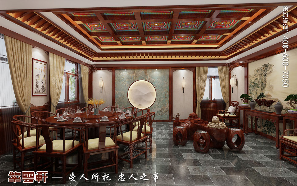 餐厅现代中式装饰效果图