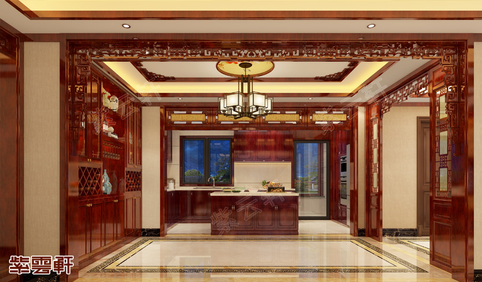 中式厨房效果图
