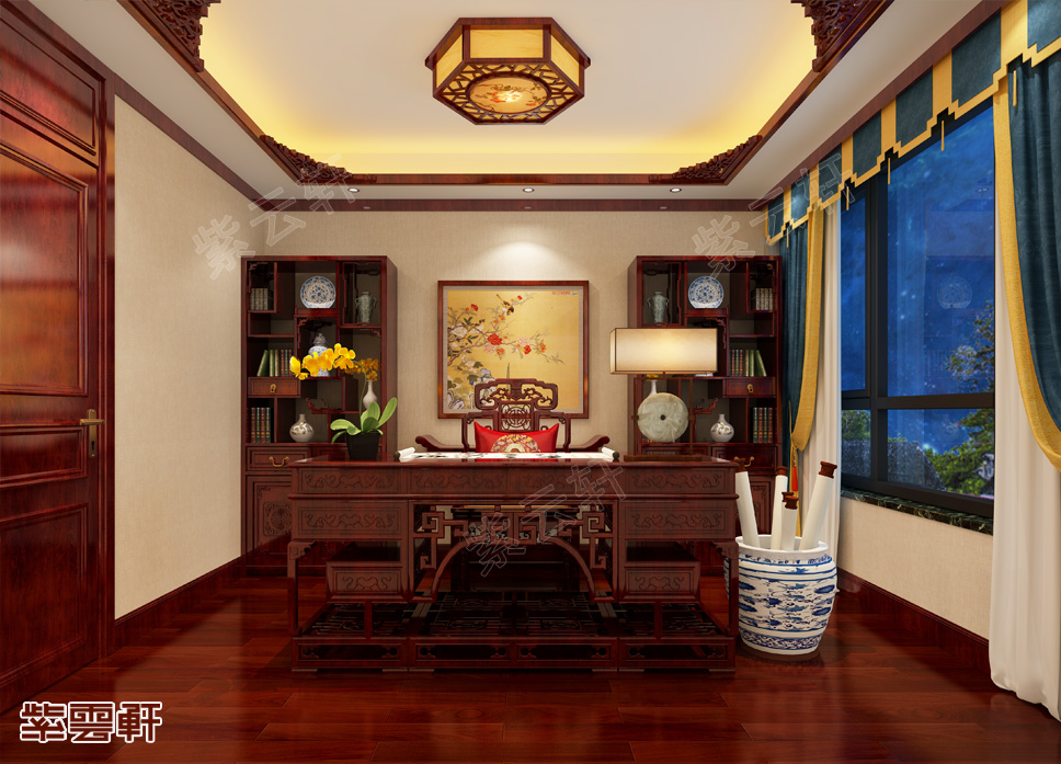 中式书房效果图