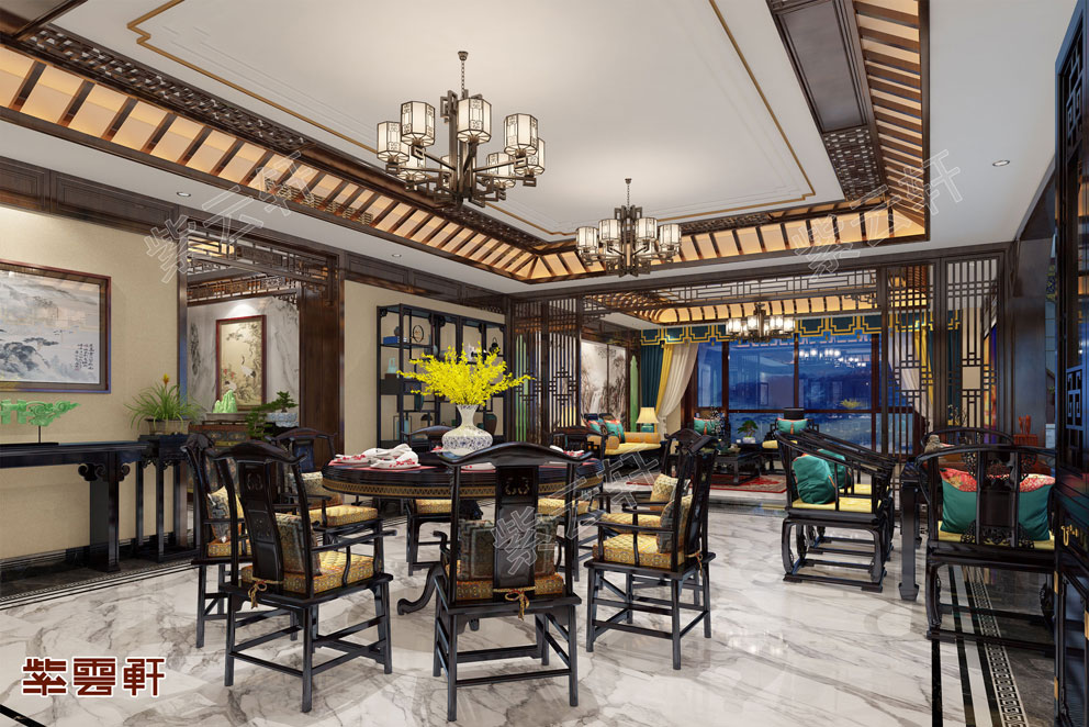 中式设计餐厅效果图
