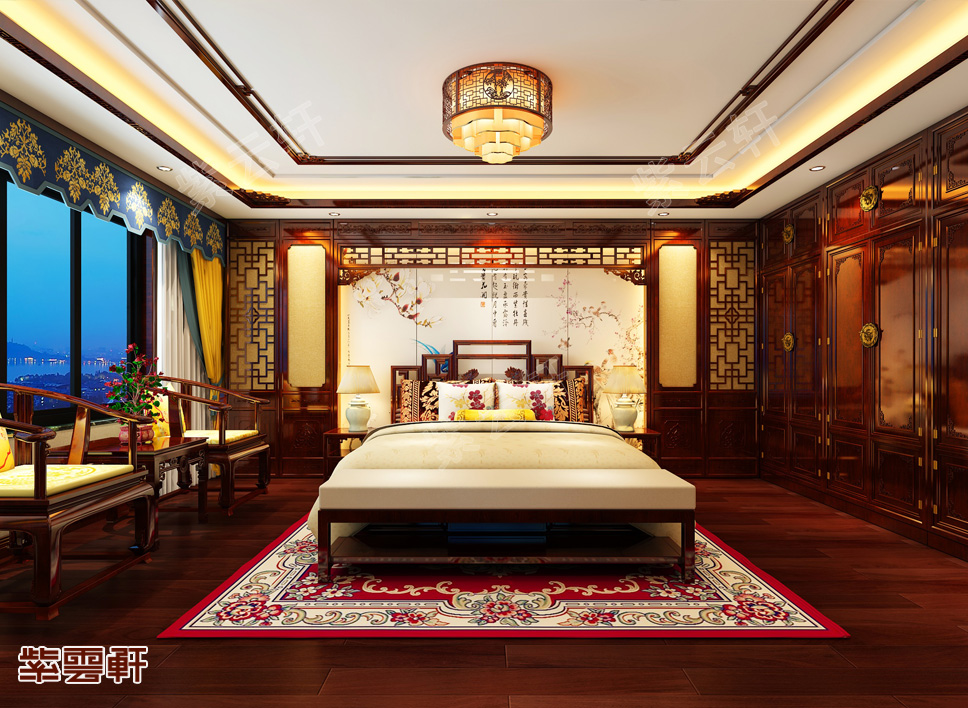 中式卧室装修效果图