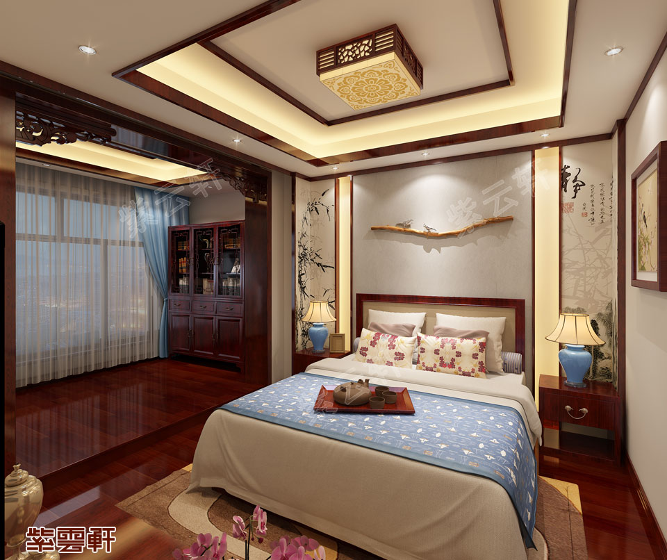 中式卧室装修效果图