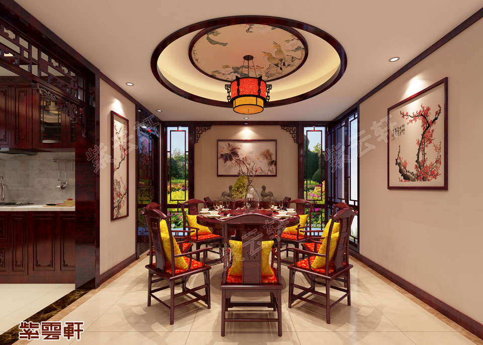 中式家装设计餐厅效果图