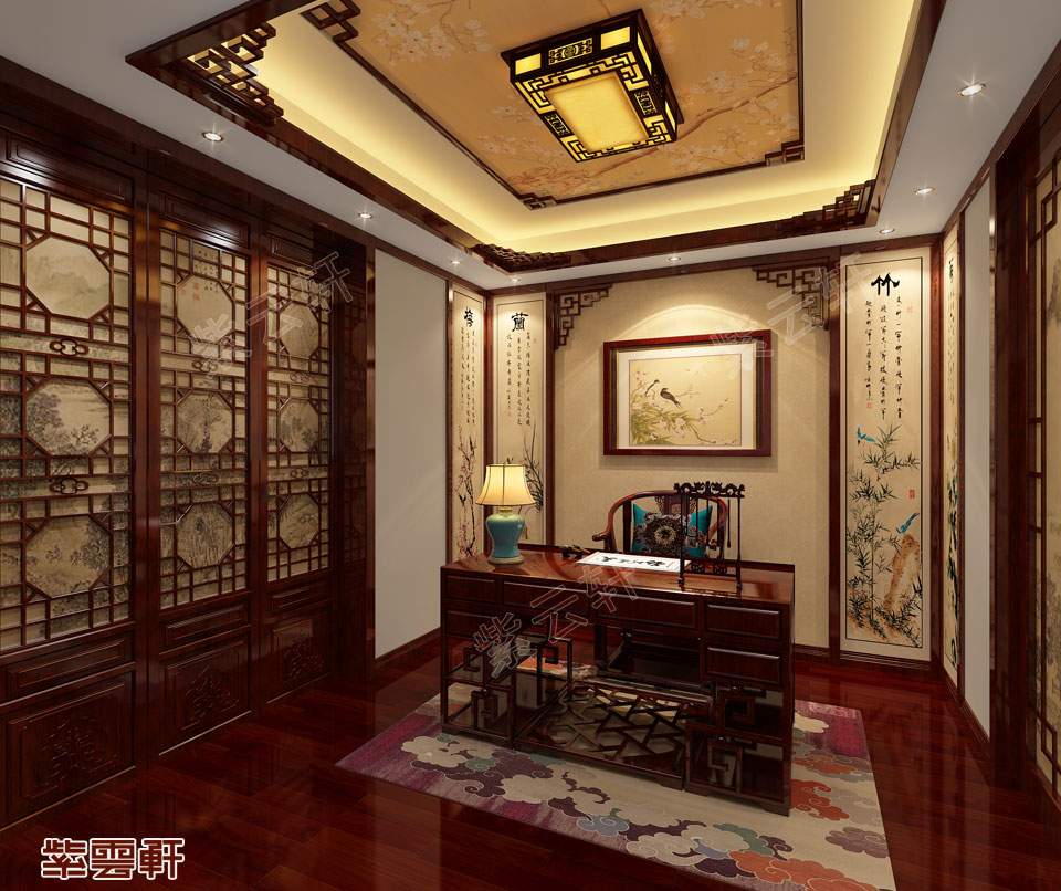 简约中式风格书房效果图