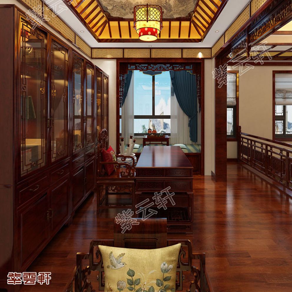 中式风格书房效果图