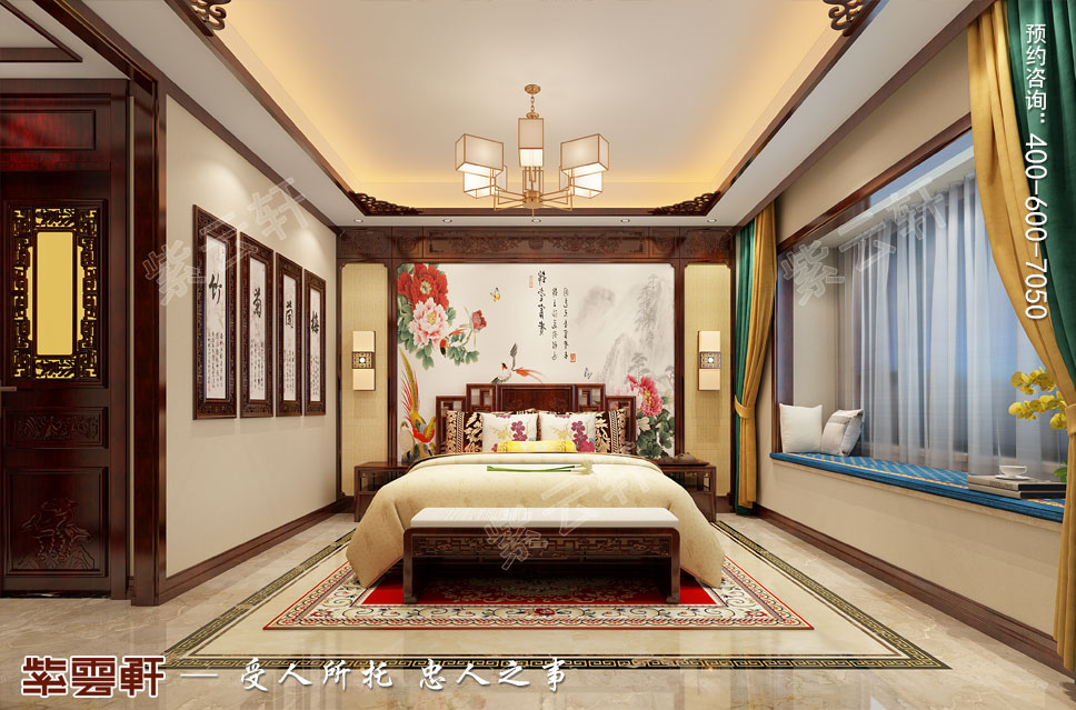 中式家装设计卧室效果图