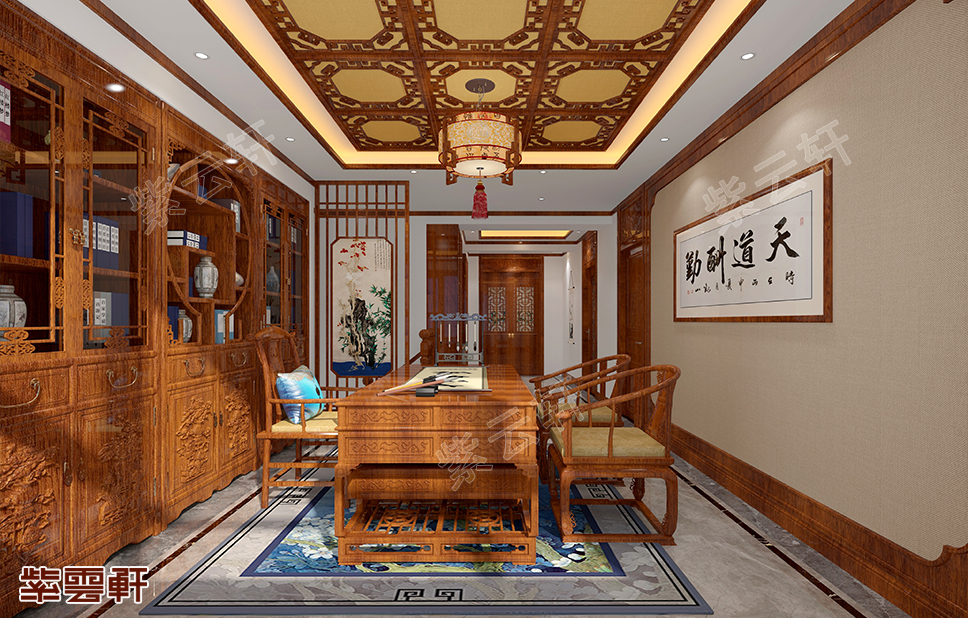 中式风格书房效果图