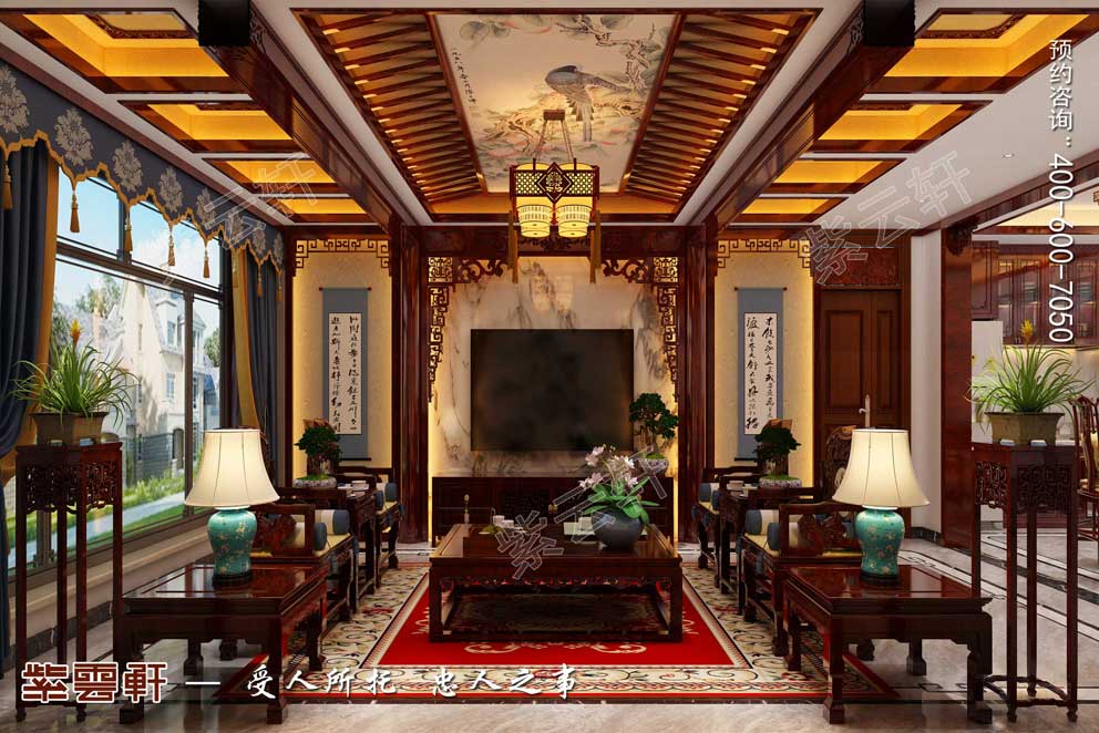 中式豪宅客厅装修效果图