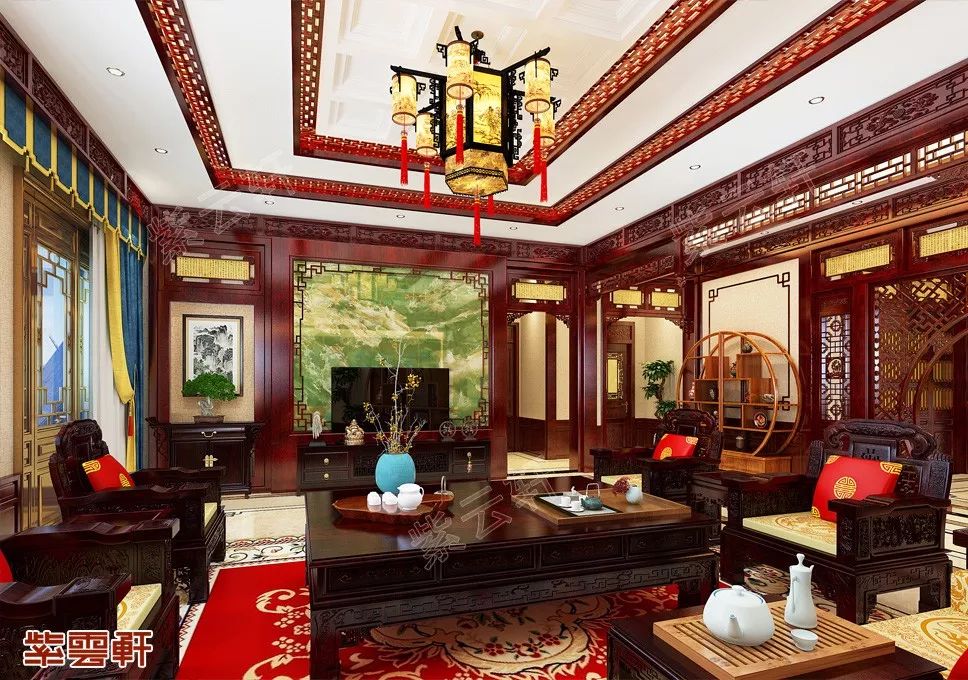 中式住宅装修客厅效果图
