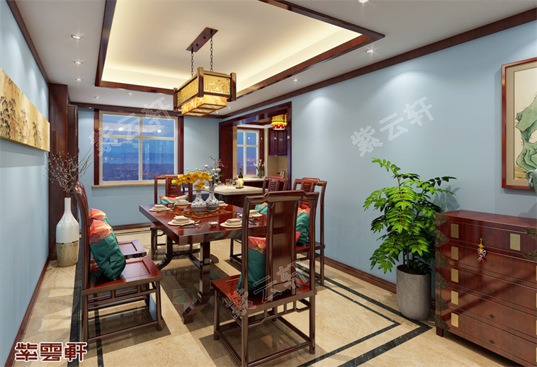 中式别墅装修餐厅效果图