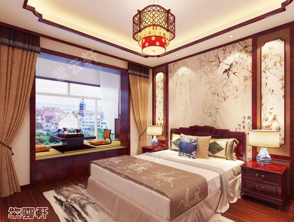 中式设计卧室效果图