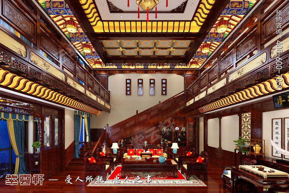 中式别墅客厅装修设计