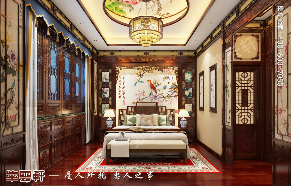 中式别墅装修卧室图片
