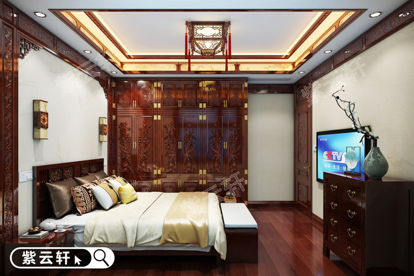 中式别墅装修设计卧室图片