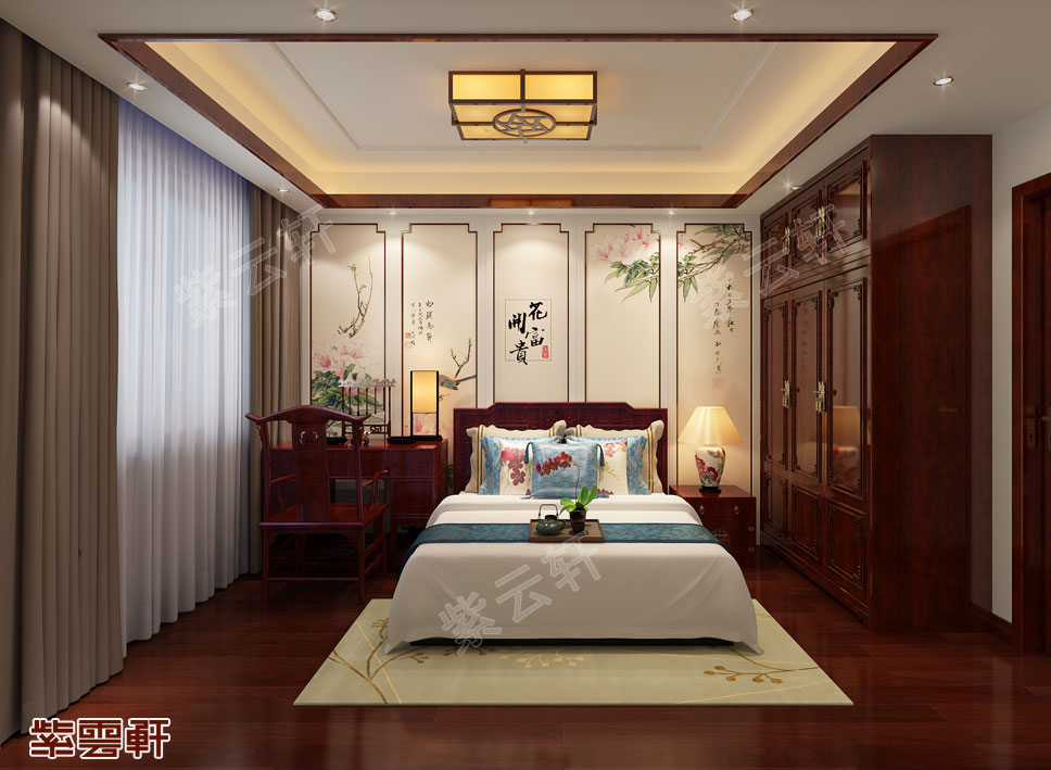 中式装修风格中不规则卧室如何布局成温馨家园