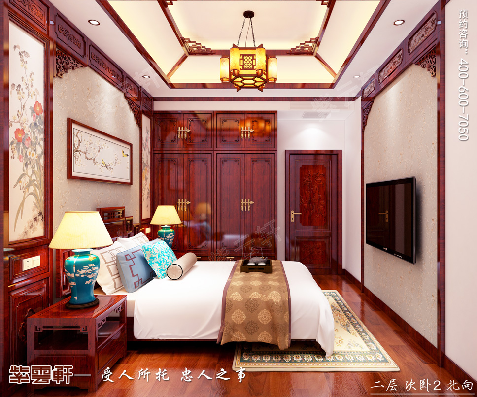 中式装修别墅卧室效果图