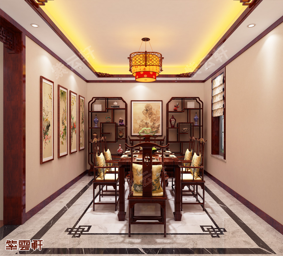 中式装修餐厅效果图