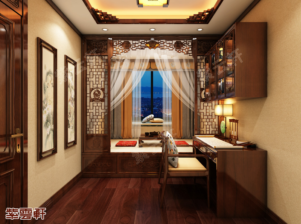 中式设计卧室装修效果图