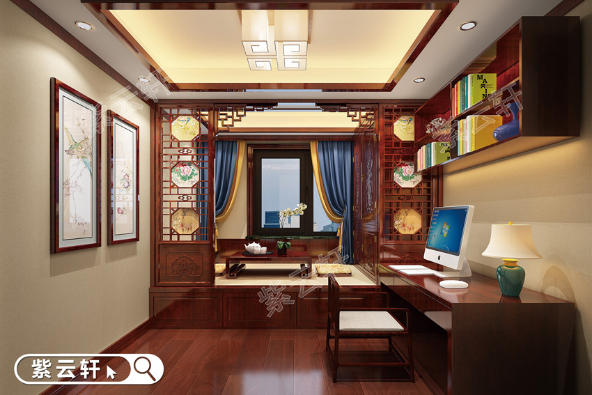 中式别墅暖阁设计效果图