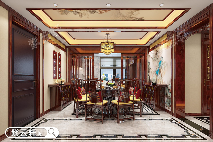 中式装修餐厅效果图
