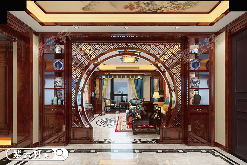 中式别墅客厅装修效果图