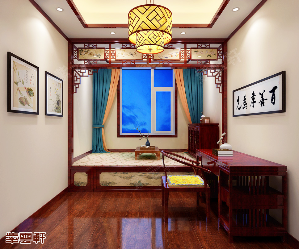 中式别墅室内装潢暖阁效果图