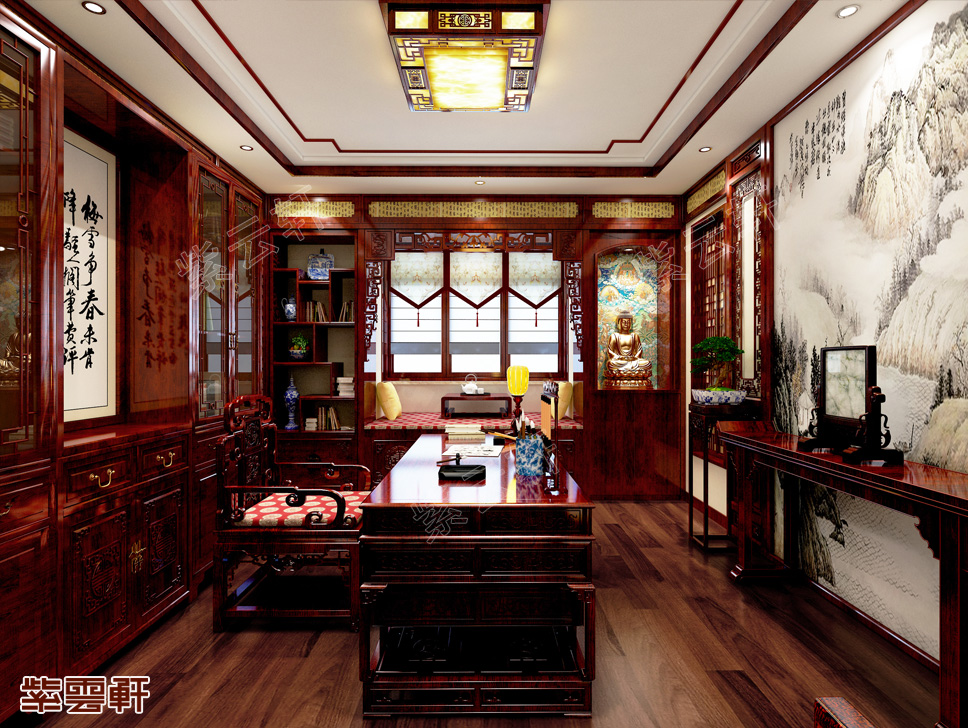 古典中式设计书房实景图